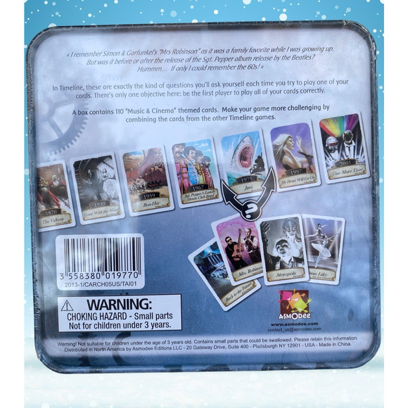 Timeline MUSIC & CINEMA Game Cards in Shrink Asmodee New Sealed Tin - Picture 2 of 5